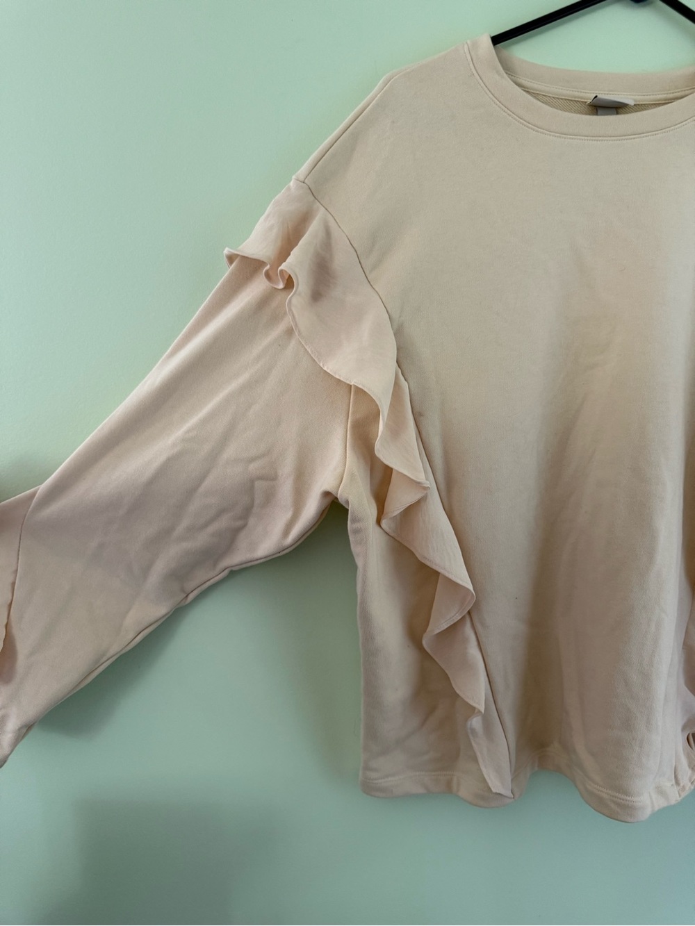 a new day Ruffle Sleeve Sweatshirt - Cream - Picture 3 of 4
